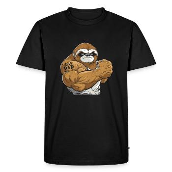 Sloth I Love Dad - Men's Premium Organic T-Shirt - black - Front - Nico (187cm)