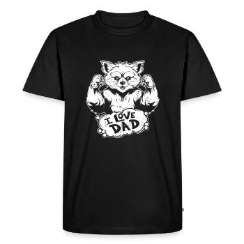 Red Panda I Love Dad - Men's Premium Organic T-Shirt - black - Front - Nico (187cm)