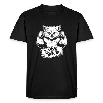 Red Panda I Love Dad - Men's Premium Organic T-Shirt - black - Front - Nico (187cm)