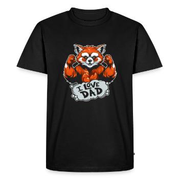 Red Panda I Love Dad - Men's Premium Organic T-Shirt - black - Front - Nico (187cm)
