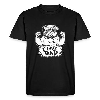 Carlin Chien J’Aime Papa - T-shirt Premium bio Homme - noir - Devant - Nico (187cm)