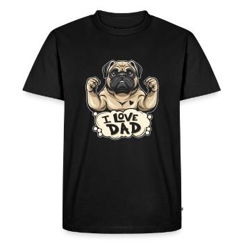 Carlin Chien J’Aime Papa - T-shirt Premium bio Homme - noir - Devant - Nico (187cm)