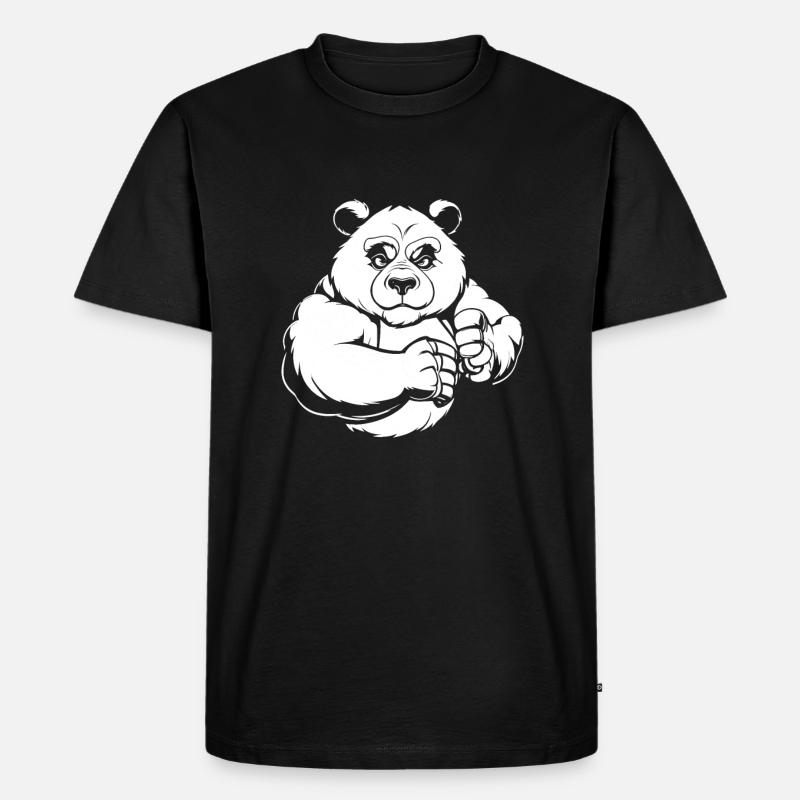 Panda géant Panda Ours - T-shirt Premium bio Homme - noir