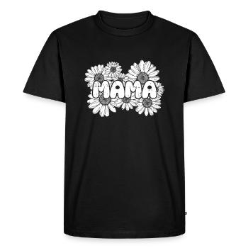 Gänseblume Mama Mutter Daisy Mom - Men's Premium Organic T-Shirt - black - Front - Nico (187cm)