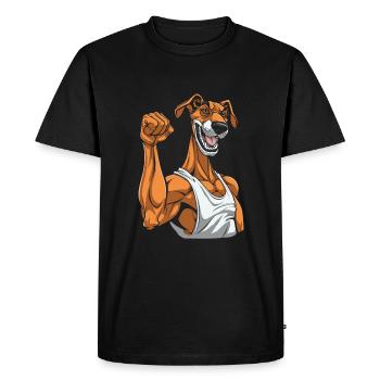 Greyhound Greyhound Drôle - T-shirt Premium bio Homme - noir - Devant - Nico (187cm)