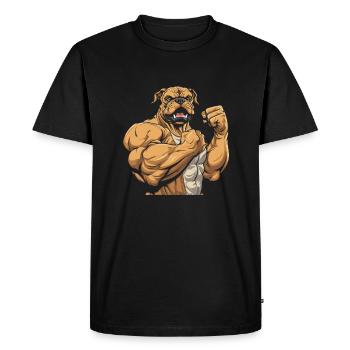 Bouledogue de fitness - T-shirt Premium bio Homme - noir - Devant - Nico (187cm)