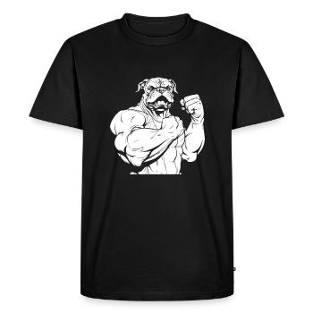 Bouledogue de fitness - T-shirt Premium bio Homme - noir - Devant - Nico (187cm)