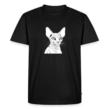 Sphynx Cat - Men's Premium Organic T-Shirt - black - Front - Nico (187cm)