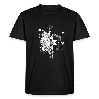 Wolf Abstract Polygon Geometrical Wolf - Men's Premium Organic T-Shirt - black - Front - Nico (187cm)