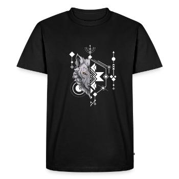 Wolf Abstract Polygon Geometrical Wolf - Men's Premium Organic T-Shirt - black - Front - Nico (187cm)