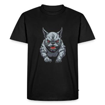 French Bulldog Angry - Men's Premium Organic T-Shirt - black - Front - Nico (187cm)