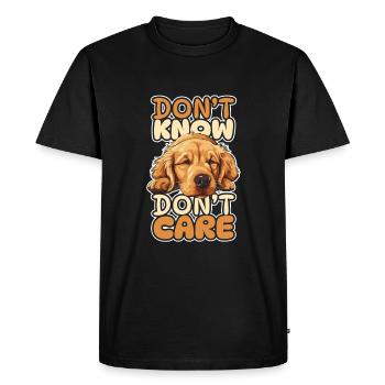 Golden Retriever Drôle Je ne sais pas Je m’en fous - T-shirt Premium bio Homme - noir - Devant - Nico (187cm)