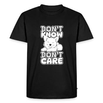 Shiba Inu Funny Dont Know Don't Care - Men's Premium Organic T-Shirt - black - Front - Nico (187cm)