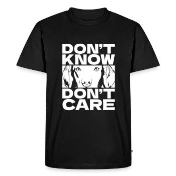 Épagneul breton drôle Je ne sais pas Je m’en fous - T-shirt Premium bio Homme - noir - Devant - Nico (187cm)
