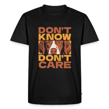 Épagneul breton drôle ne sait pas ne s’en soucie pas - T-shirt Premium bio Homme - noir - Devant - Nico (187cm)
