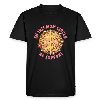 Mom Mom Support - Men's Premium Organic T-Shirt - black - Front - Nico (187cm)
