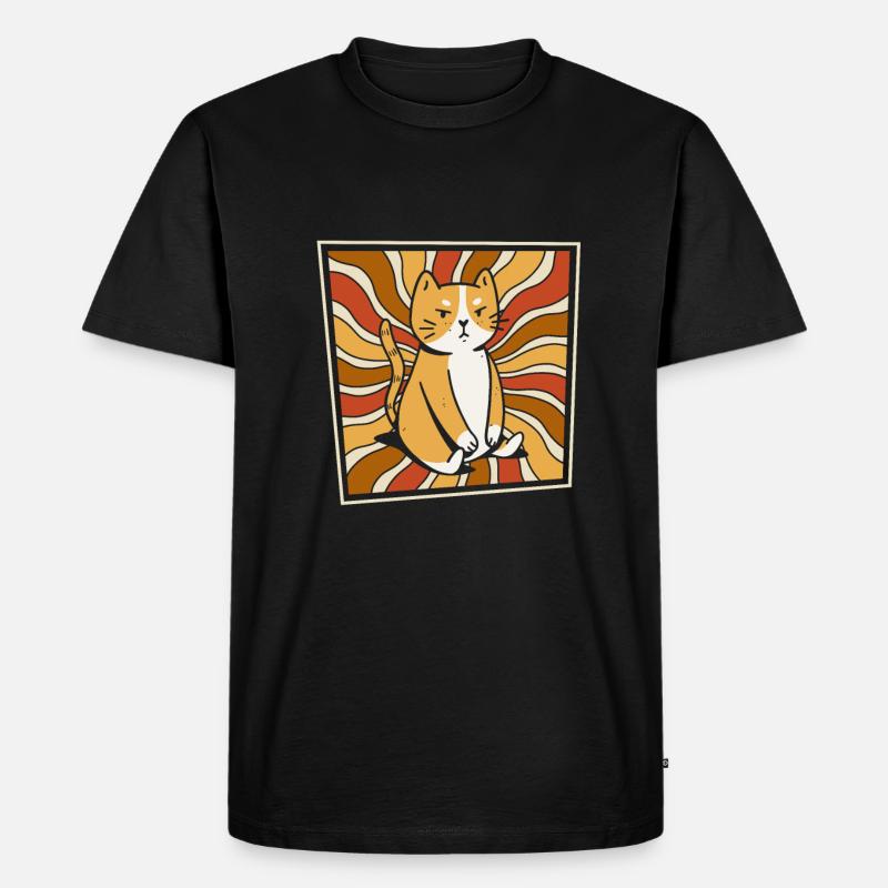 Katze - Männer Premium Bio T-Shirt - Schwarz