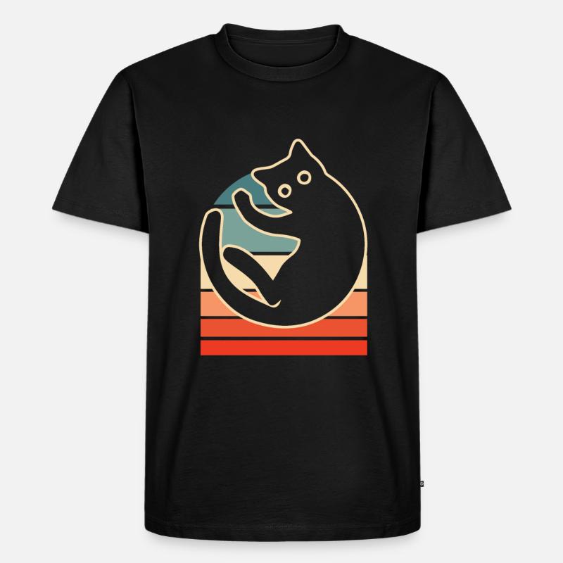 Katze - Männer Premium Bio T-Shirt - Schwarz