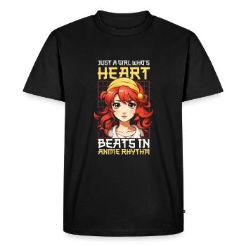 Anime Manga Anime Fille - T-shirt Premium bio Homme - noir - Devant - Nico (187cm)