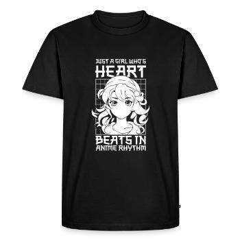 Anime Manga Anime Fille - T-shirt Premium bio Homme - noir - Devant - Nico (187cm)