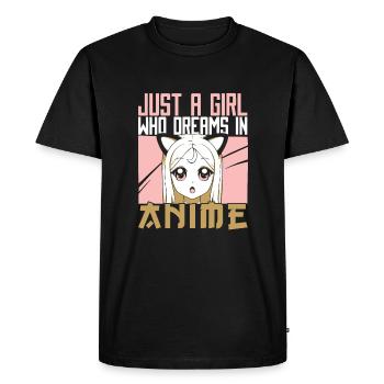 Anime Manga Anime Fille - T-shirt Premium bio Homme - noir - Devant - Nico (187cm)