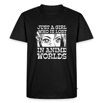 Anime Manga Anime Fille - T-shirt Premium bio Homme - noir - Devant - Nico (187cm)
