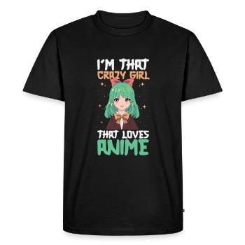 Anime Manga Anime Fille - T-shirt Premium bio Homme - noir - Devant - Nico (187cm)