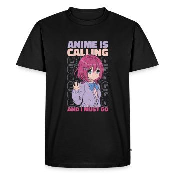 Anime Manga Anime Fille - T-shirt Premium bio Homme - noir - Devant - Nico (187cm)