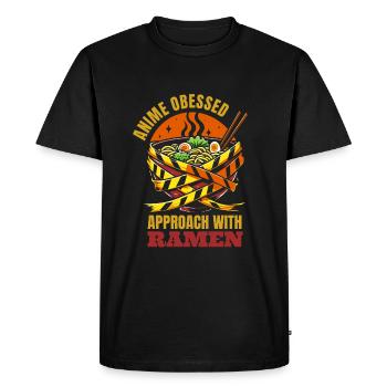 Anime Manga Funny Ramen Bowl - Men's Premium Organic T-Shirt - black - Front - Nico (187cm)