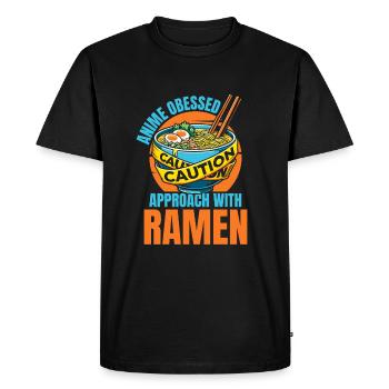 Anime Manga Funny Ramen Bowl - Men's Premium Organic T-Shirt - black - Front - Nico (187cm)