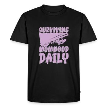 Mom Mom Climbing Climbing Maternity - Men's Premium Organic T-Shirt - black - Front - Nico (187cm)