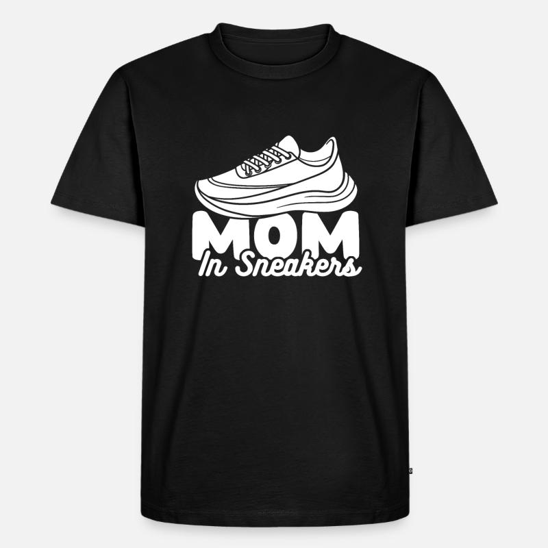 Mama Mutter Laufschuhe - Männer Premium Bio T-Shirt - Schwarz