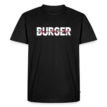 Burger Hamburger Ekg Heartbeat - T-shirt Premium bio Homme - noir - Devant - Nico (187cm)