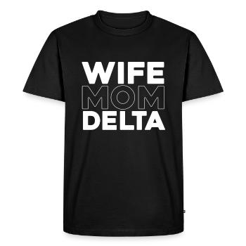 Sorority Soroitas Delta Mama - Men's Premium Organic T-Shirt - black - Front - Nico (187cm)