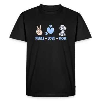 Caniche Paix Amour Chien Maman - T-shirt Premium bio Homme - noir - Devant - Nico (187cm)