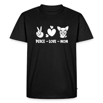 Chihuahua Paix Amour Chien Maman - T-shirt Premium bio Homme - noir - Devant - Nico (187cm)