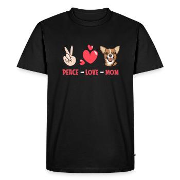 Chihuahua Paix Amour Chien Maman - T-shirt Premium bio Homme - noir - Devant - Nico (187cm)