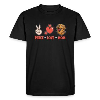 Golden Retriever Peace Love Chien Maman - T-shirt Premium bio Homme - noir - Devant - Nico (187cm)
