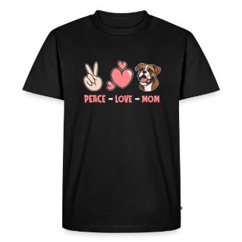 Boxer Chien Allemand Boxer Paix Amour Chien Maman - T-shirt Premium bio Homme - noir - Devant - Nico (187cm)