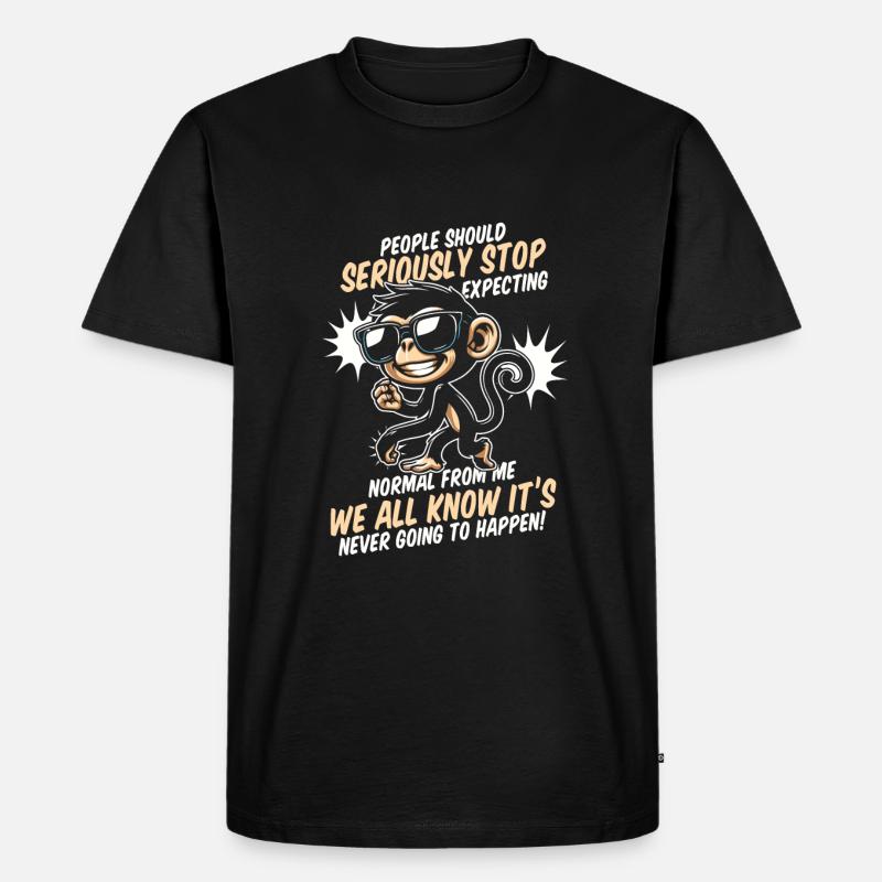 Affe - Männer Premium Bio T-Shirt - Schwarz