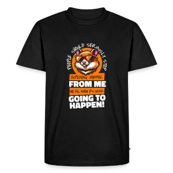Hamster Golden Hamster - Men's Premium Organic T-Shirt - black - Front - Nico (187cm)