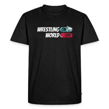 Wrestling Lutteur Wrestling On World Off - T-shirt Premium bio Homme - noir - Devant - Nico (187cm)