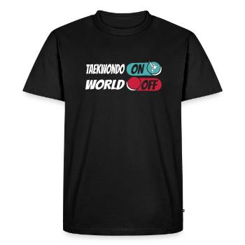 Taekwondo Taekwondo On World Off - Men's Premium Organic T-Shirt - black - Front - Nico (187cm)