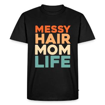 Maman Maman Chignon Désordonné Vie de Maman - T-shirt Premium bio Homme - noir - Devant - Nico (187cm)