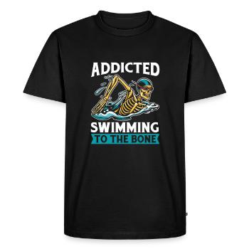 Flotteur de natation squelette - T-shirt Premium bio Homme - noir - Devant - Nico (187cm)