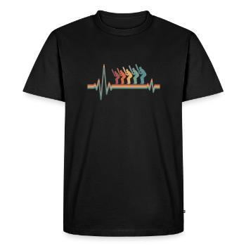 Battement de cœur d’ECG de cricket - T-shirt Premium bio Homme - noir - Devant - Nico (187cm)