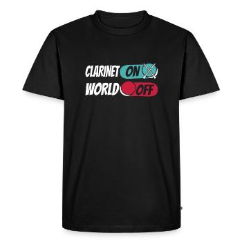 Klarinette Klarinettist Clarinet On World Off - Men's Premium Organic T-Shirt - black - Front - Nico (187cm)