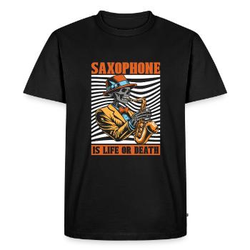 Saxophone Saxophone Squelette - T-shirt Premium bio Homme - noir - Devant - Nico (187cm)