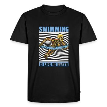 Flotteur de natation Skeleton - T-shirt Premium bio Homme - noir - Devant - Nico (187cm)