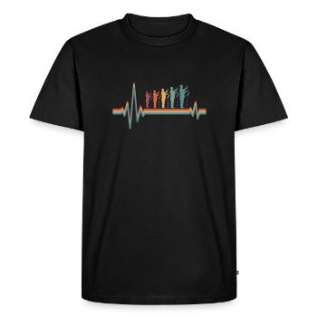 Battement de cœur d’Orchestre Ekg - T-shirt Premium bio Homme - noir - Devant - Nico (187cm)